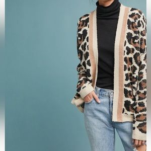 Anthropologie Leopard Cardigan Size M